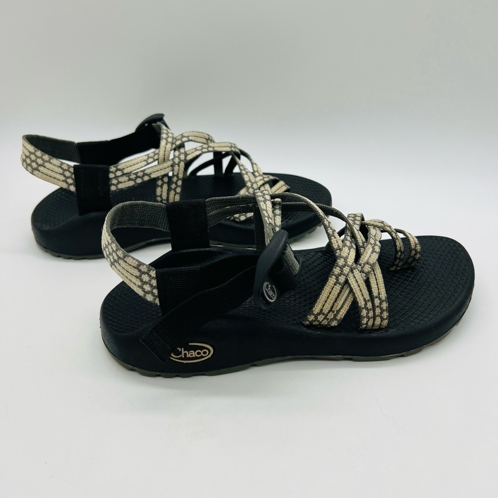 CHACO WOMENS OUTDOOR ADVENTURE STRAPPY SANDALS SIZE 6 BEIGE/OLIVE GREEN - Picture 8 of 12